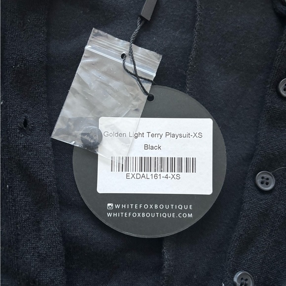 White Fox Boutique Golden Light Terry Playsuit - Black - Picture 6 of 6